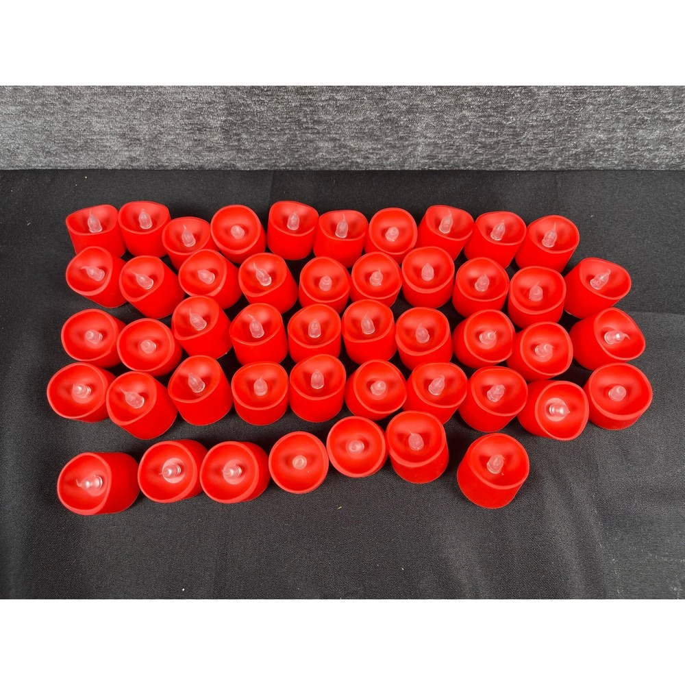 40 Pack Red Flameless LED Tea Light Candles Flickering Battery Operated Votives
